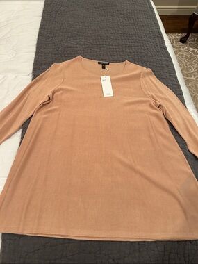 Eileen Fisher Dusty Peach Long Sleeve Tunic